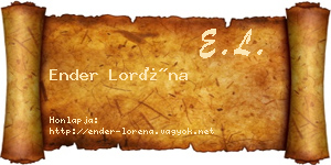 Ender Loréna névjegykártya